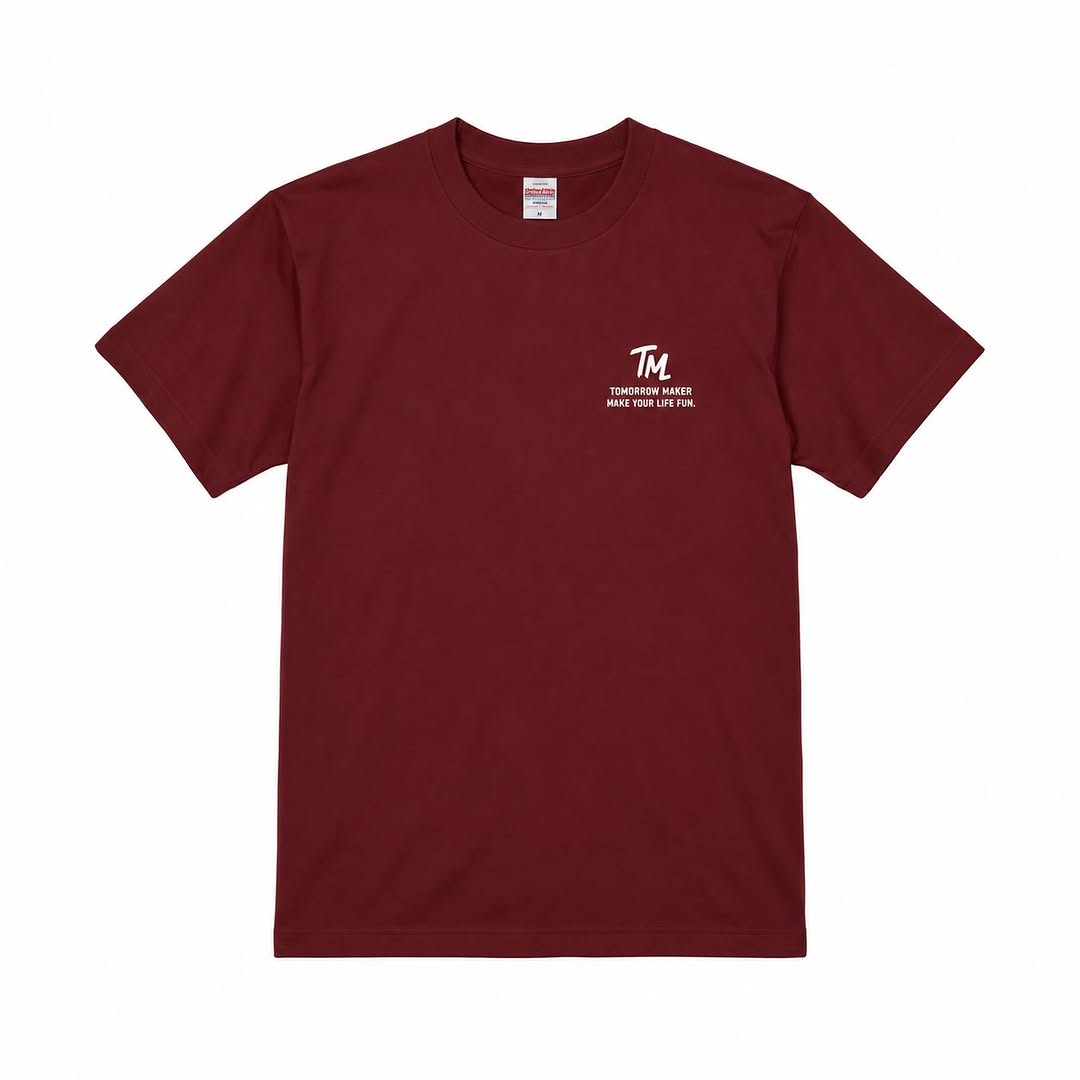 TM⑨出会い TIMMY バックプリントTee ワインレッド