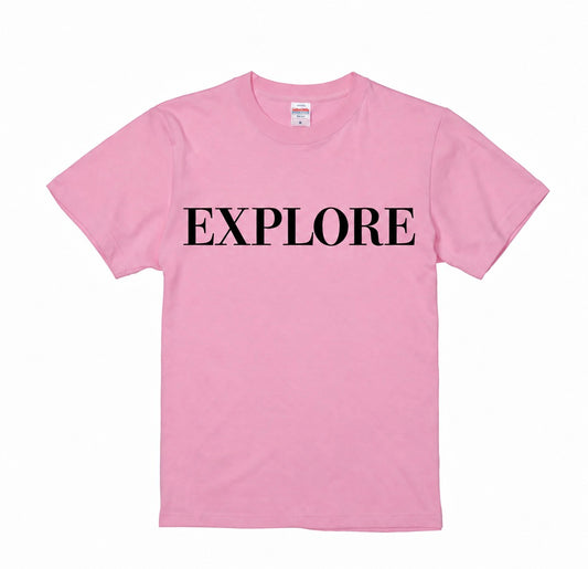 TM②目覚める EXPLORE Tee ピンク フロント