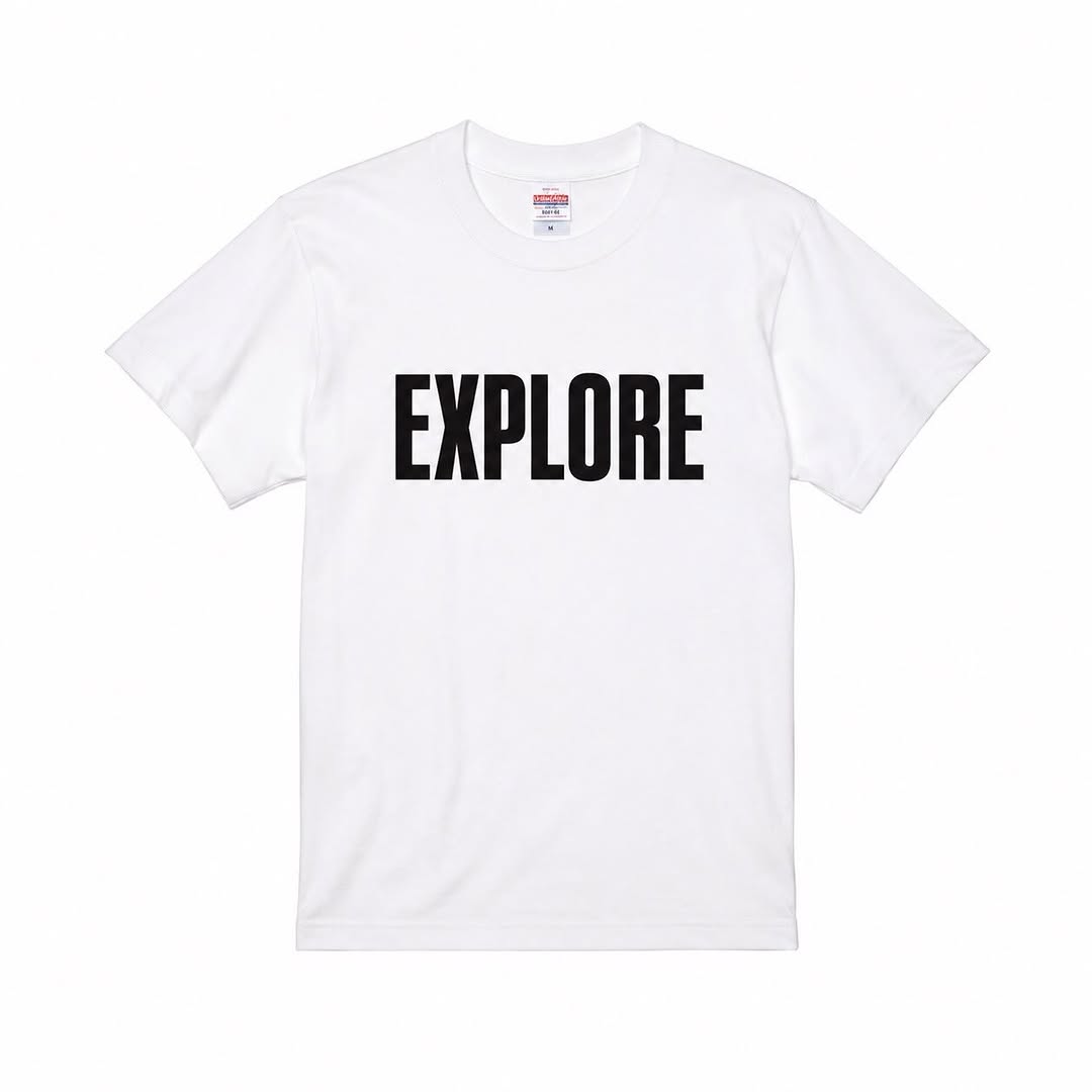 TM②目覚める EXPLORE Tee ボールド ホワイト