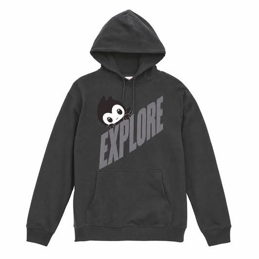 TM⑭逆境 EXPLORE パーカー チャコールグレー