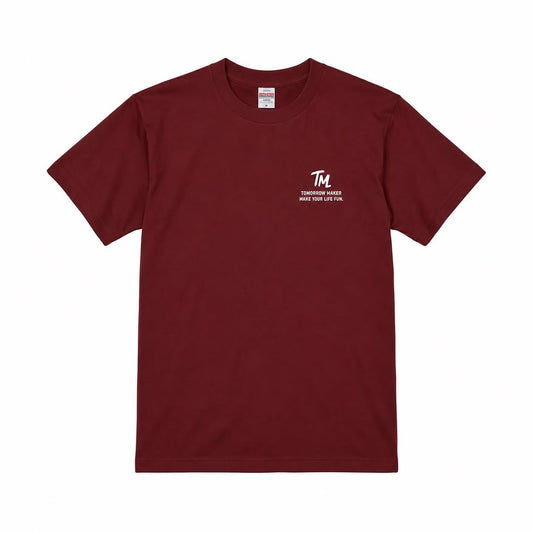 TM⑨出会い TIMMY バックプリントTee ワインレッド